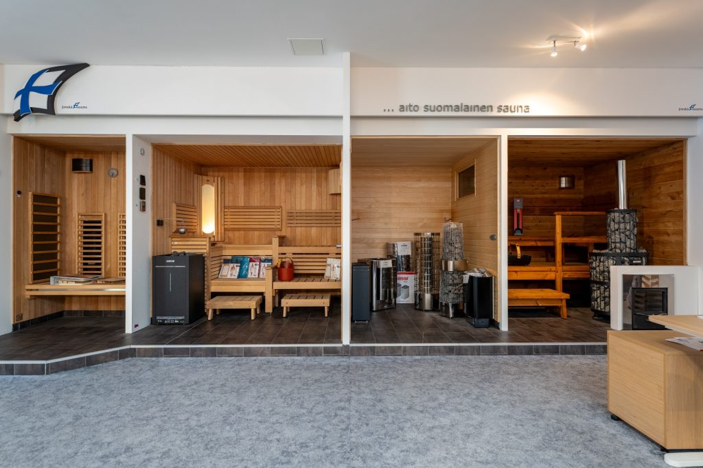 Finská sauna showroom MoDo