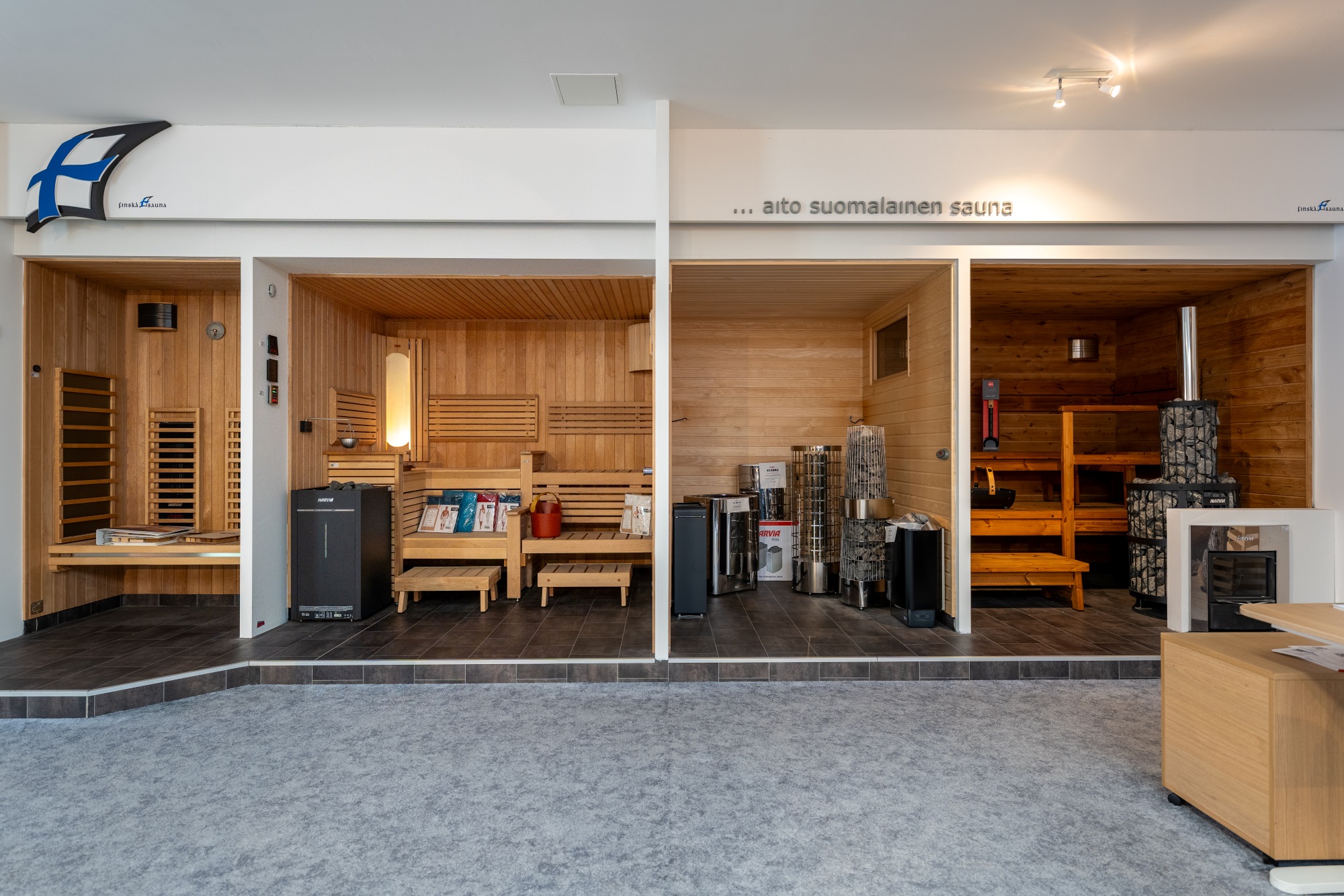 Finská sauna showroom MoDo